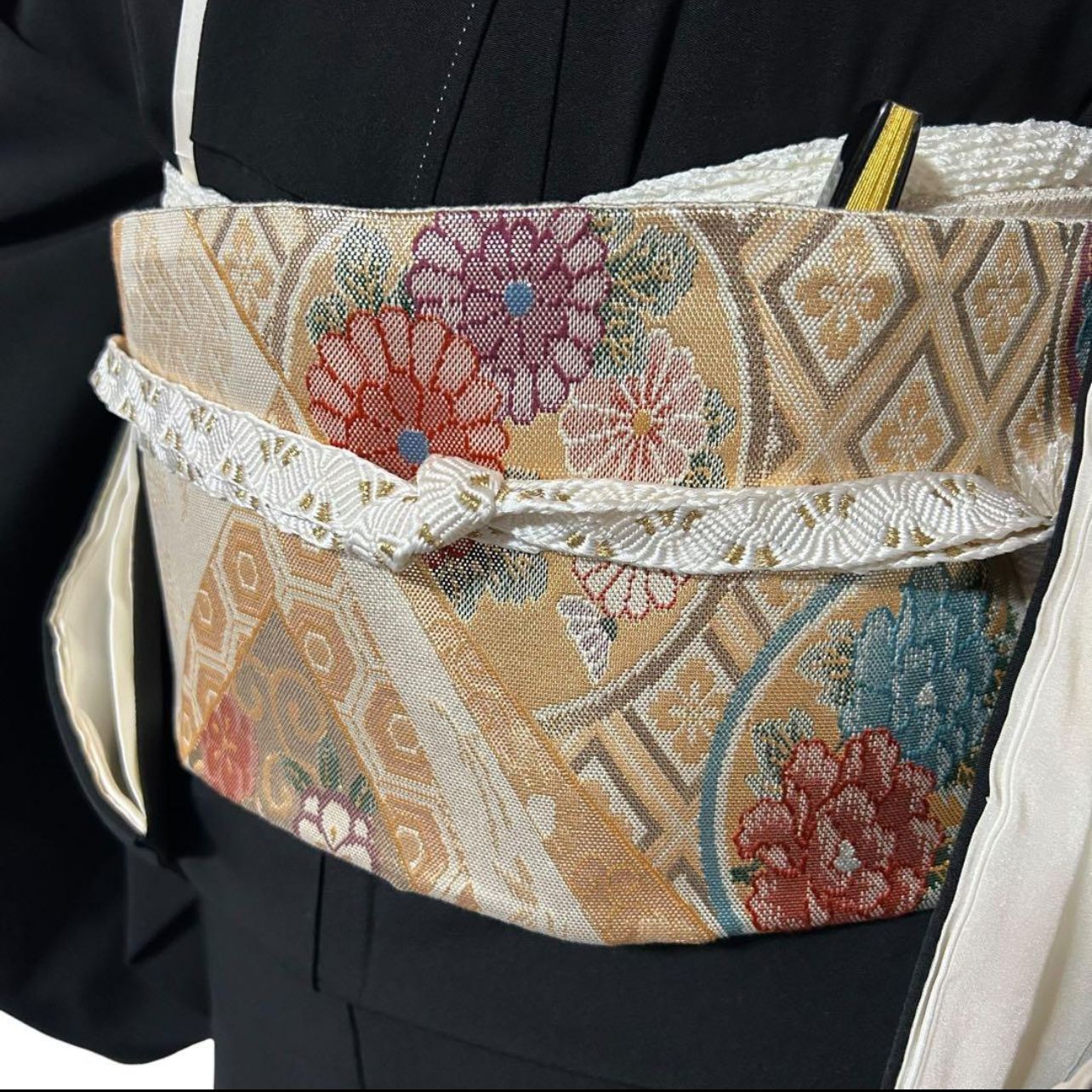 未使用近い 美品 袷 正絹 作家物 落款 五つ紋 黒留袖 フルセット