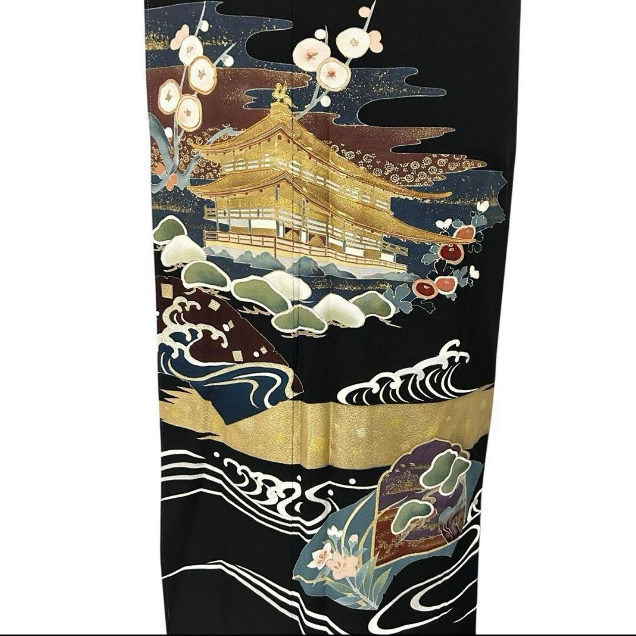 未使用近い 美品 袷 正絹 作家物 落款 五つ紋 黒留袖 フルセット