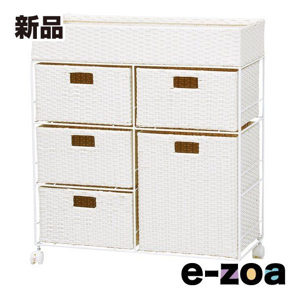 萩原 ハギハラ ランドリーチェスト ホワイト 幅70×奥行30.5×高さ79 cm RAN-2417 WH 2519496