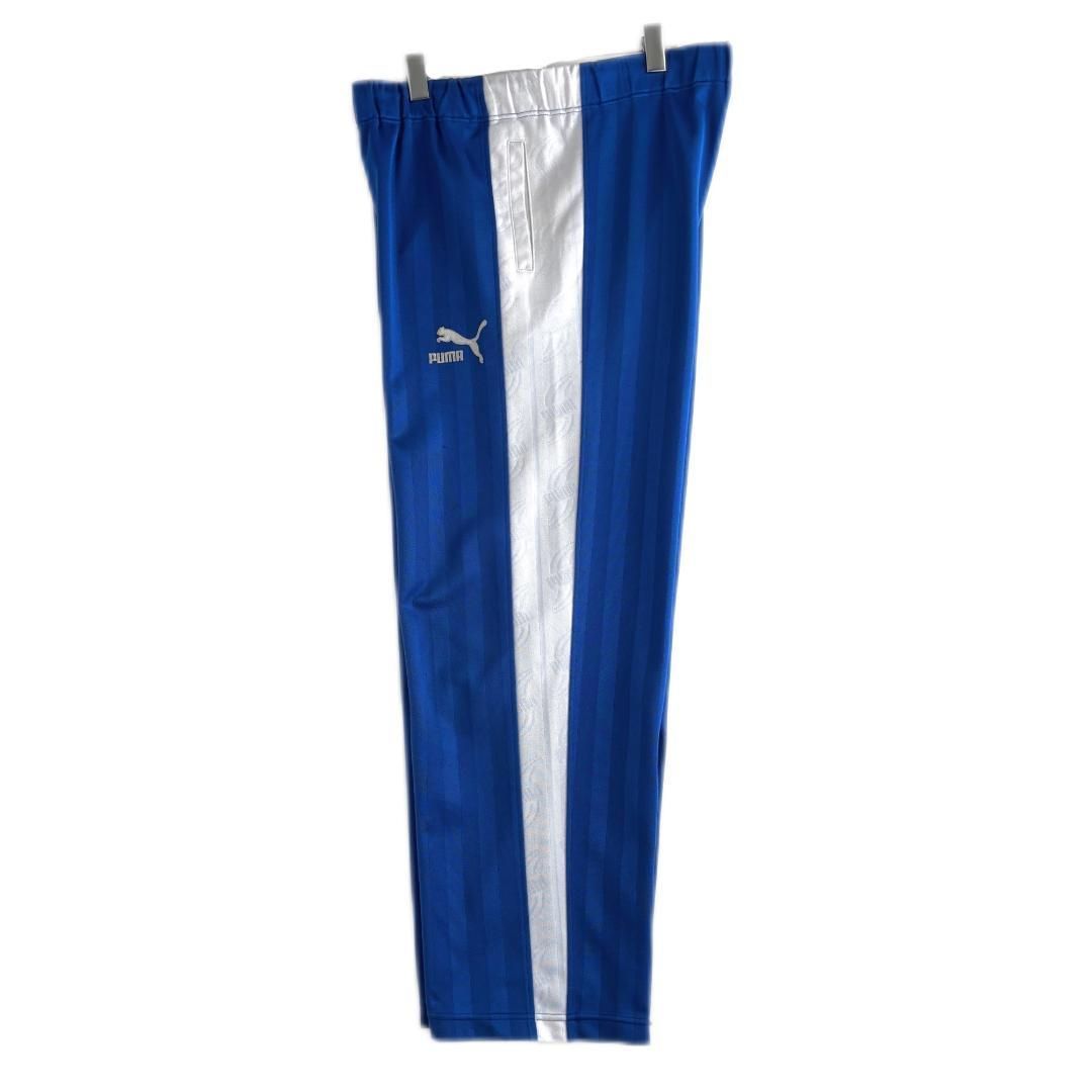 90s PUMA トラックパンツ ジャージ 刺繍ロゴ ワンポイント ブルー