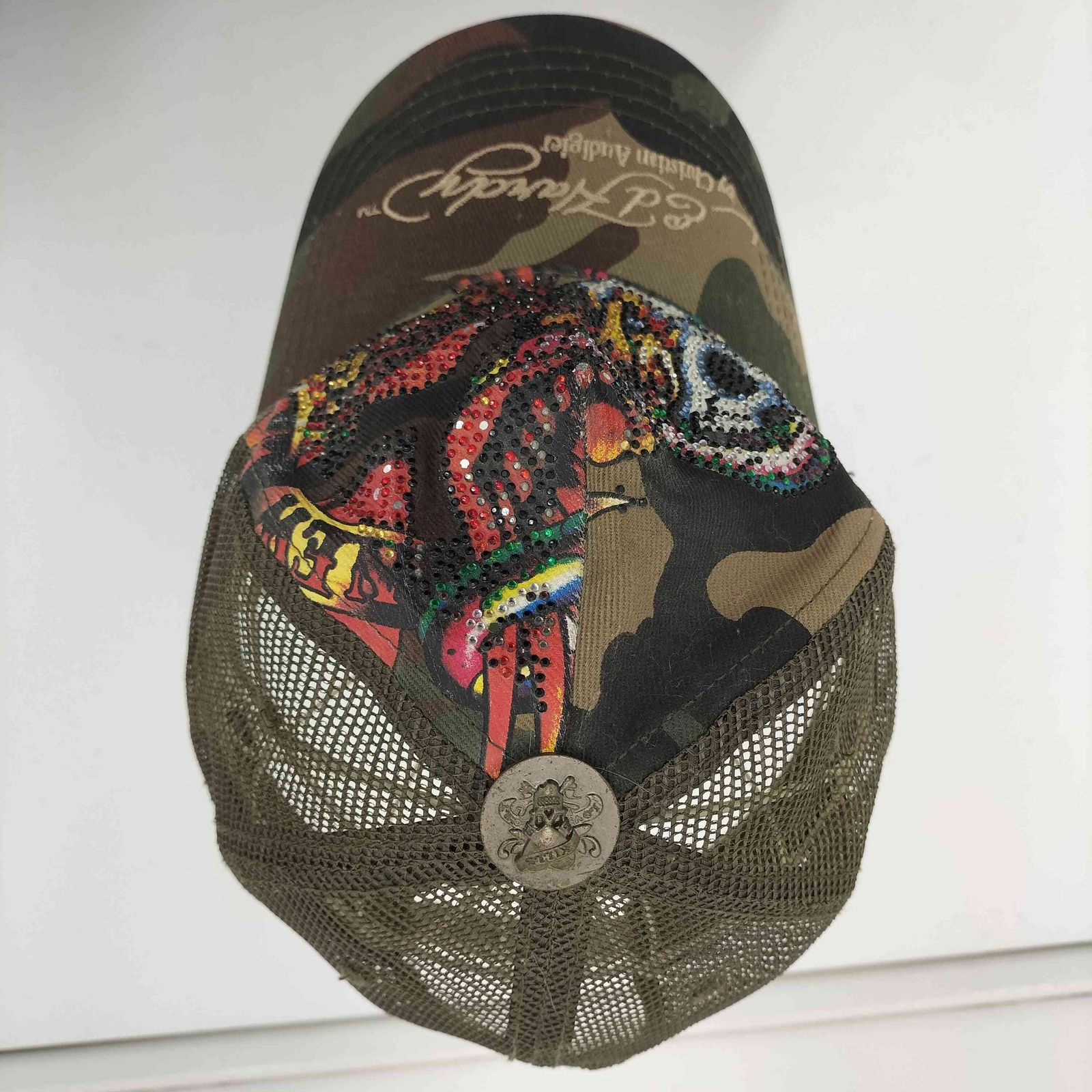エドハーディー Ed Hardy Y2K 迷彩 ウッドランドカモ ラメ ドクロ