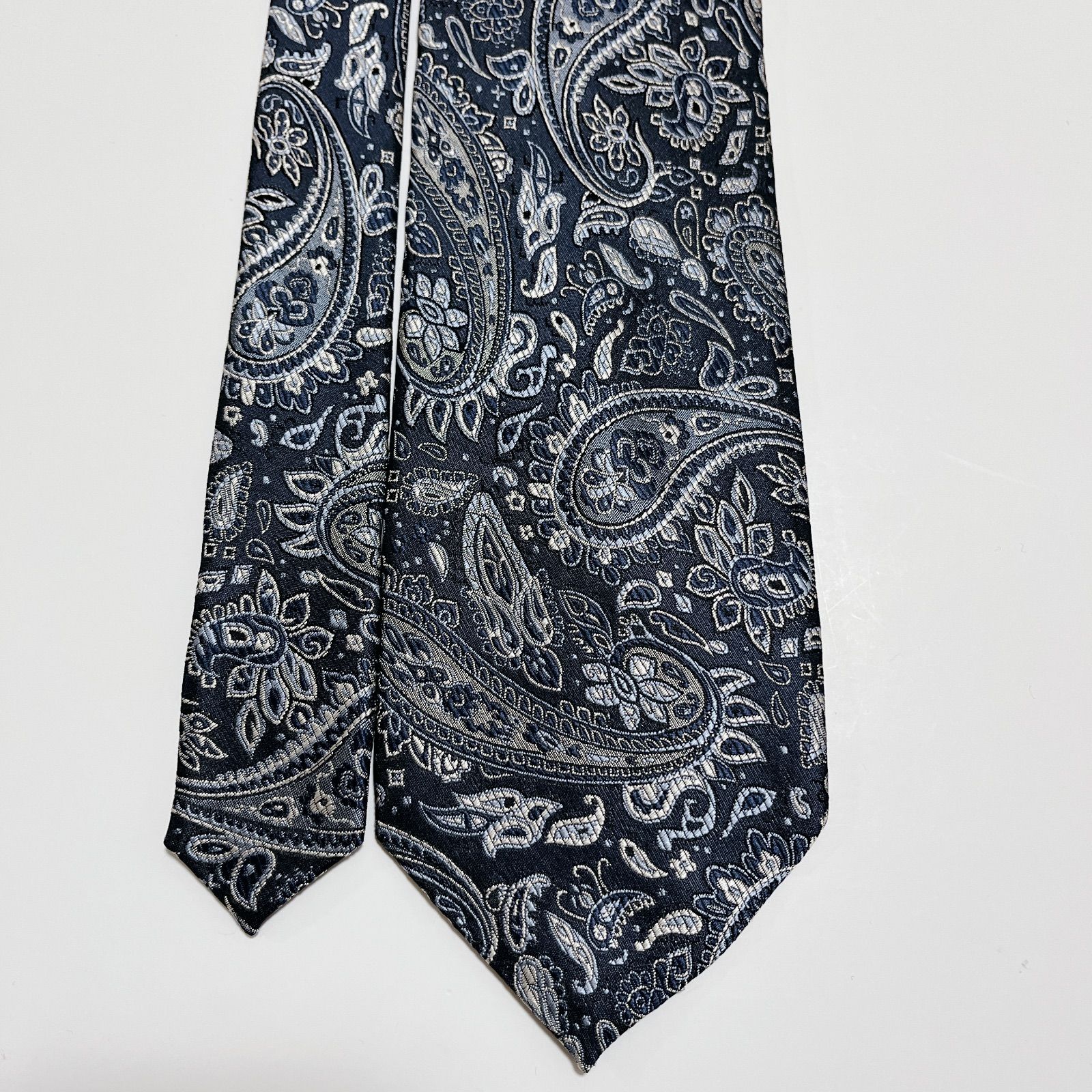美品 ランバン ネクタイ ハイブランド ペイズリー柄 光沢 ジャガード
