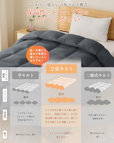 Softime 掛け布団 人工羽毛布団 シングル ダックダウン90%相当 【宇宙