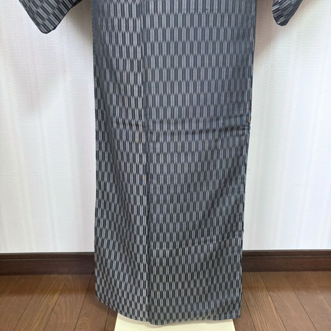 小紋 セット 名古屋帯 帯揚げ 帯締め 矢絣 正絹 身丈152cm 裄62.5cm