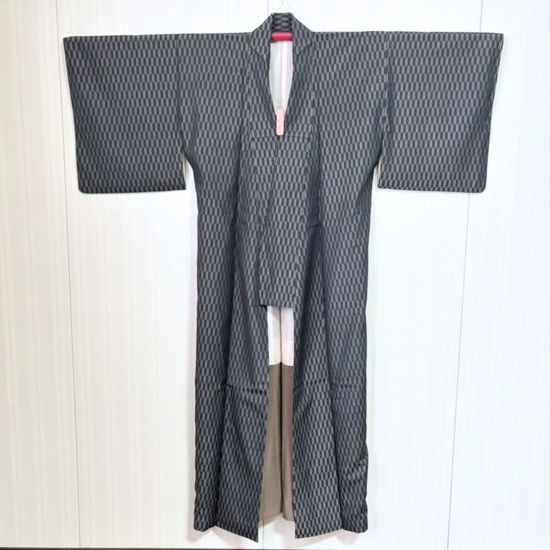 小紋 セット 名古屋帯 帯揚げ 帯締め 矢絣 正絹 身丈152cm 裄62.5cm