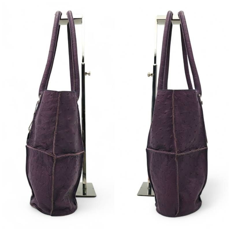 ZAO トートバッグ オーストリッチ JRA認定 レザー 本革 A4収納可能