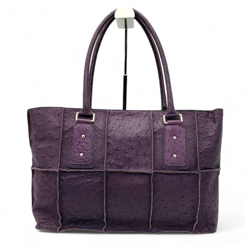 ZAO トートバッグ オーストリッチ JRA認定 レザー 本革 A4収納可能