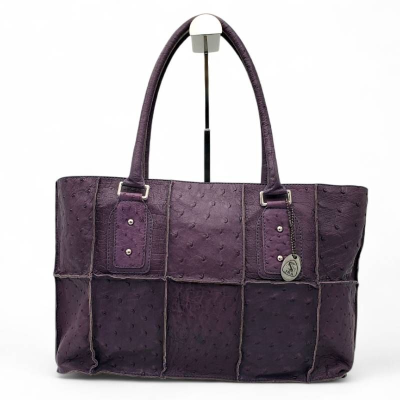 ZAO トートバッグ オーストリッチ JRA認定 レザー 本革 A4収納可能