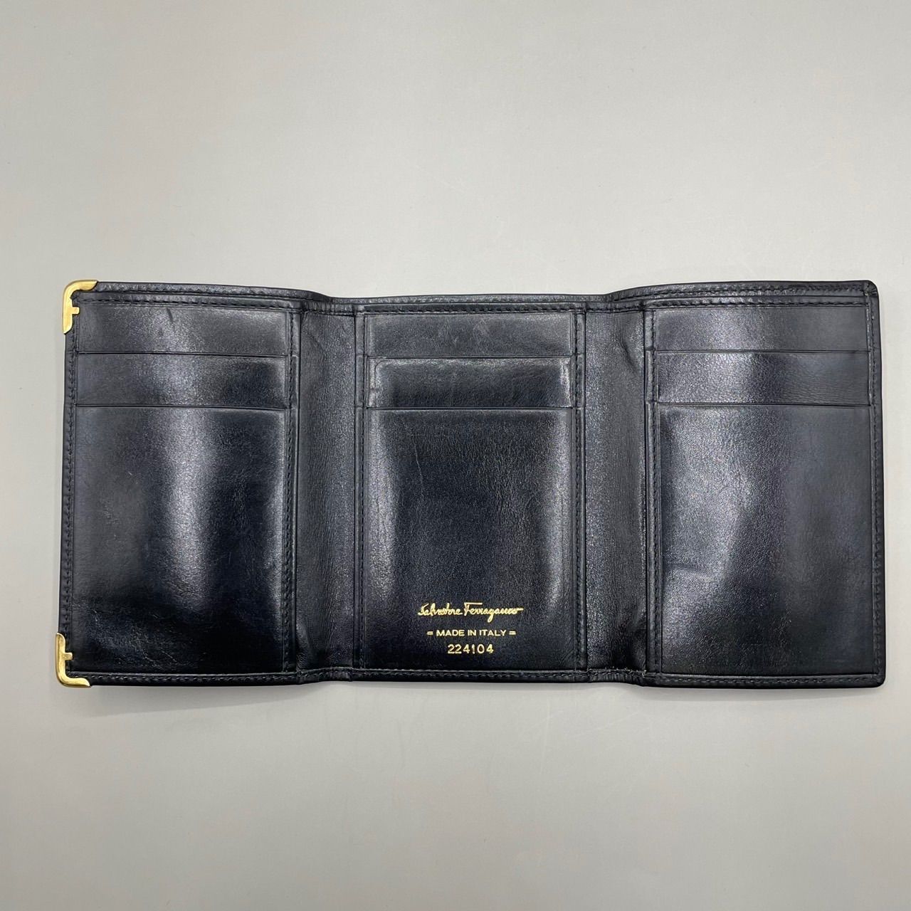 Salvatore Ferragamo◇カードケース/レザー/GRY/メンズ