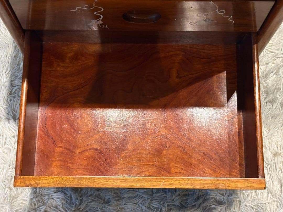 希少 唐木 5段チェスト 螺鈿細工 螺鈿家具 アンティーク 骨董 花梨 GZ