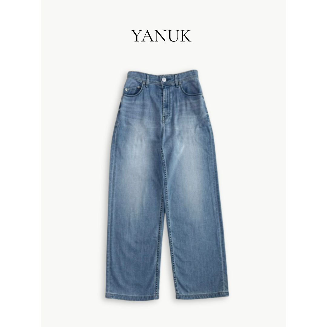 YANUK ヤヌーク LILITH リリス ワイドストレート デニムパンツ 23 AIS