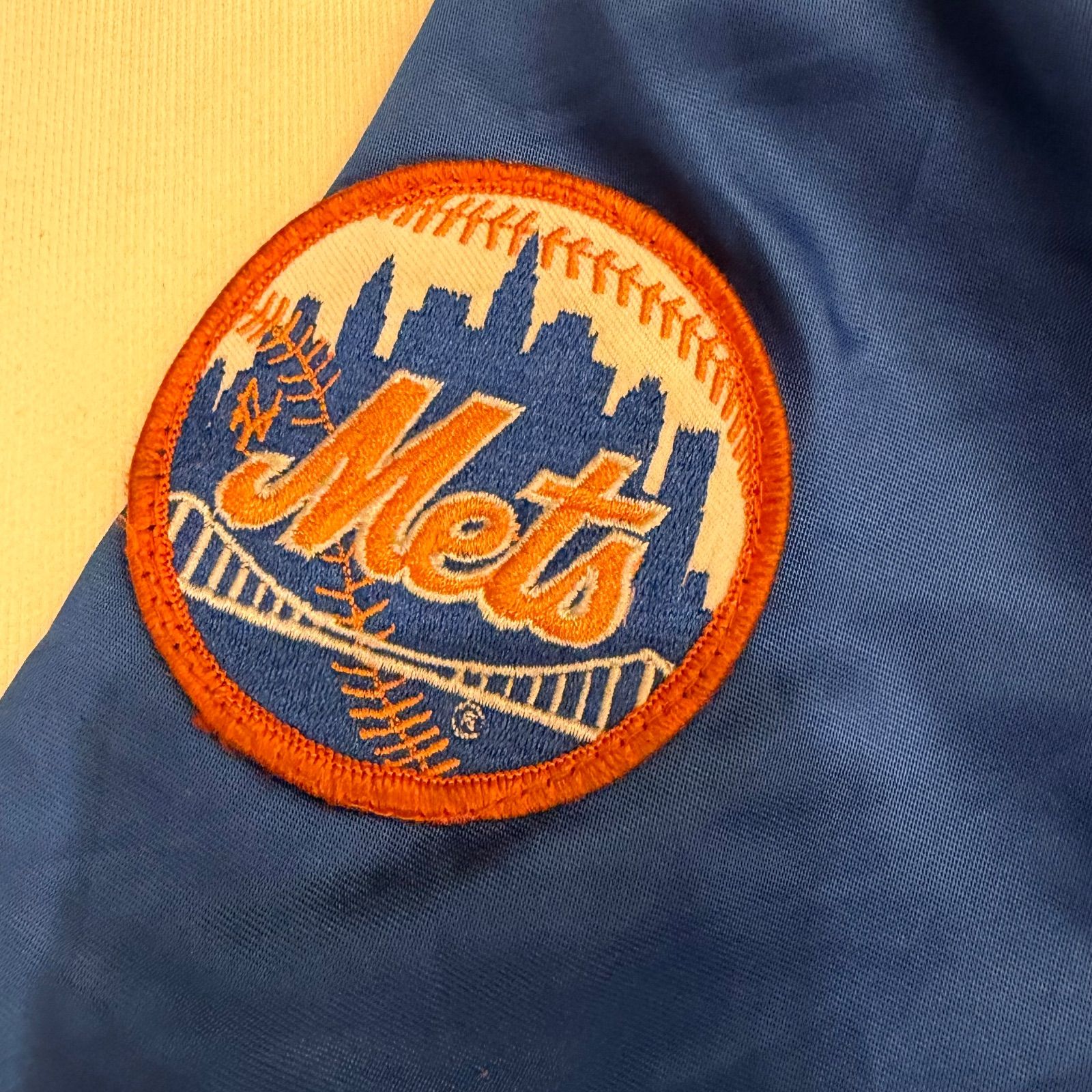 90s usa mlb ジャケット ナイロン スタジャン 短丈 Y2K mets 【J-68
