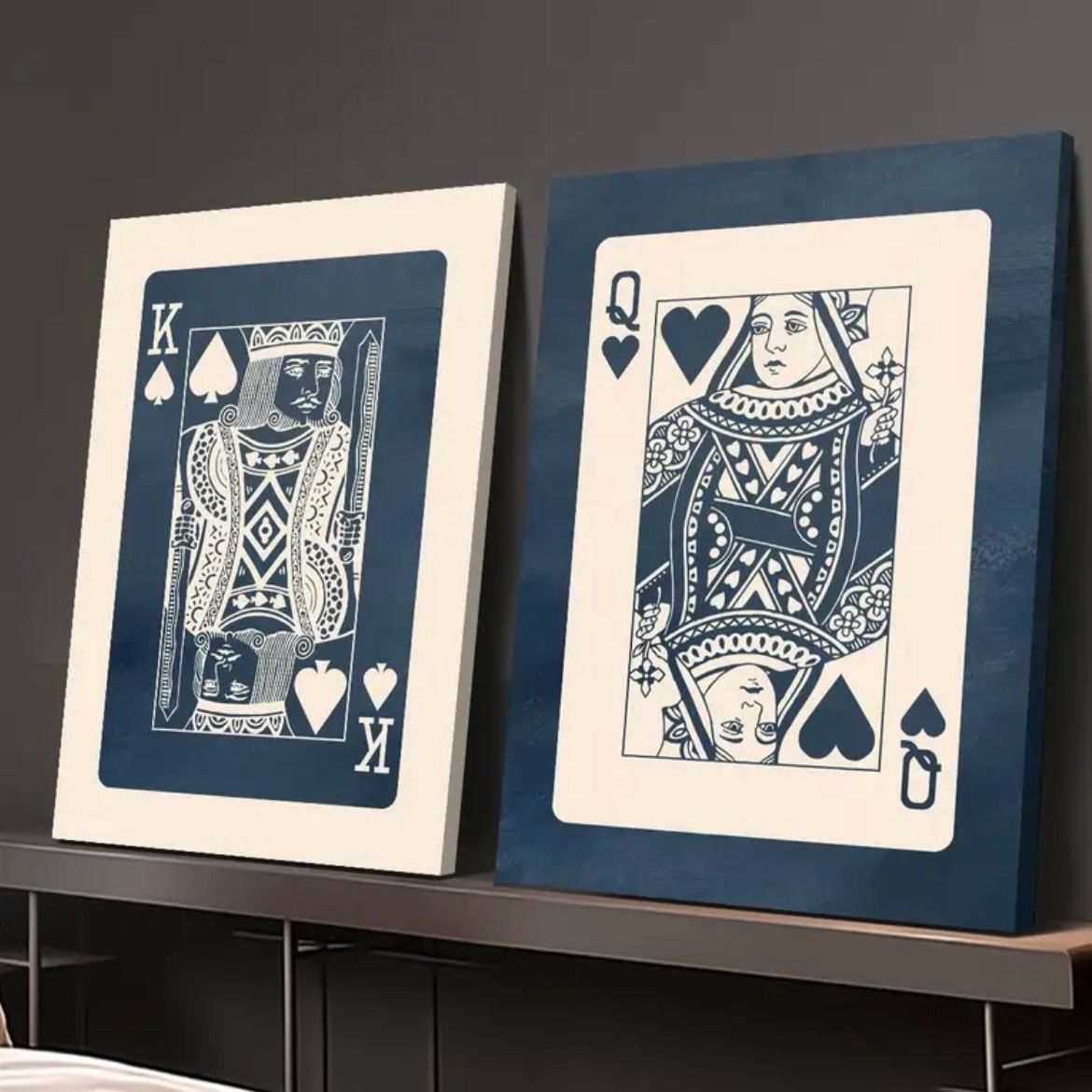 アート キャンバスアート 2点セット キング クイーン