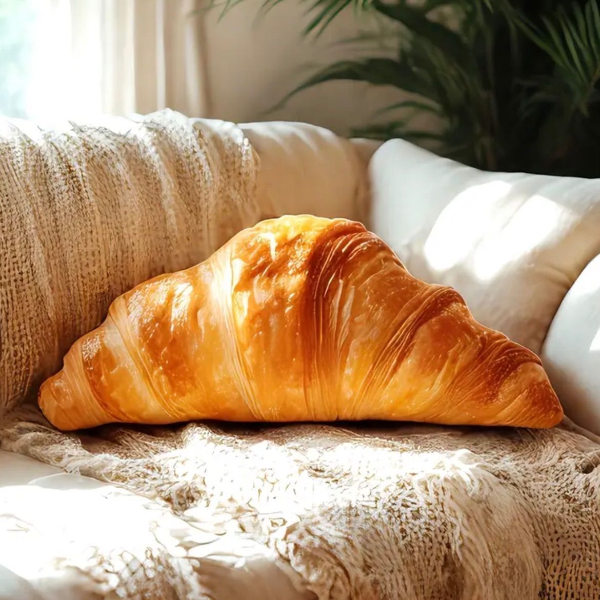 置物 クッション クロワッサン型 ユニークデザイン フ