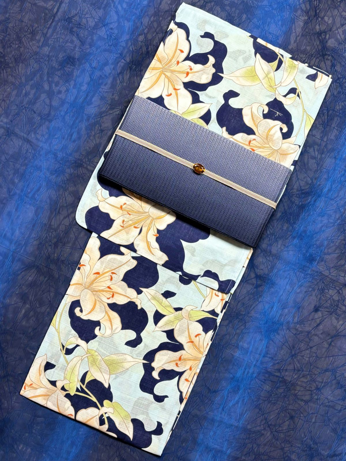 大人のゆかた◇新品！高級浴衣4点セット◎プレタ浴衣・単帯・帯〆