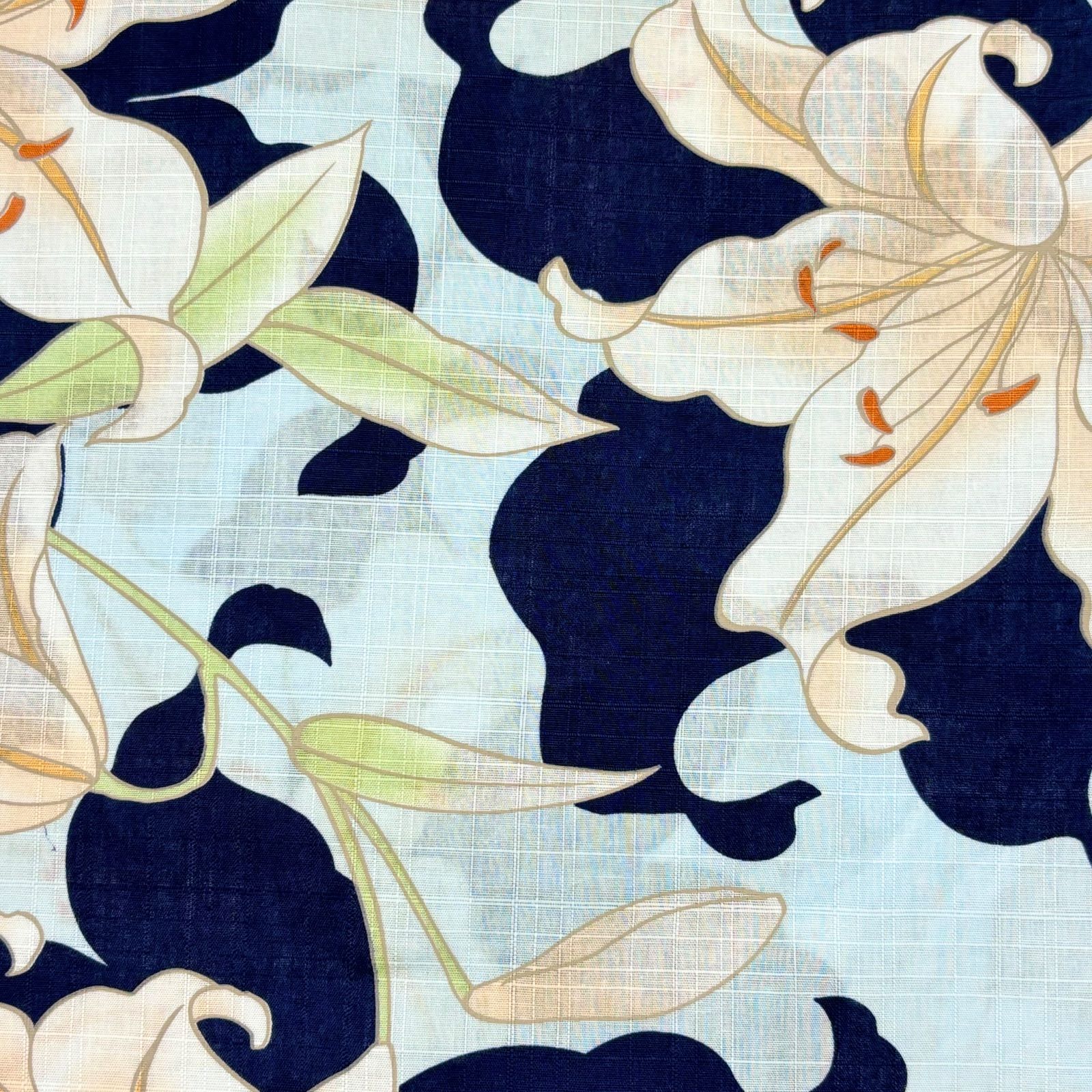 大人のゆかた◇新品！高級綿浴衣4点セット◎プレタ浴衣・単帯・帯〆・帯留 紺糸菊 大人のゆかた◇新品！高級浴衣4点セット◎プレタ浴衣・単帯・帯〆