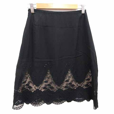 ケイタマルヤマ KEITA MARUYAMA フレアスカート ひざ丈 刺しゅう