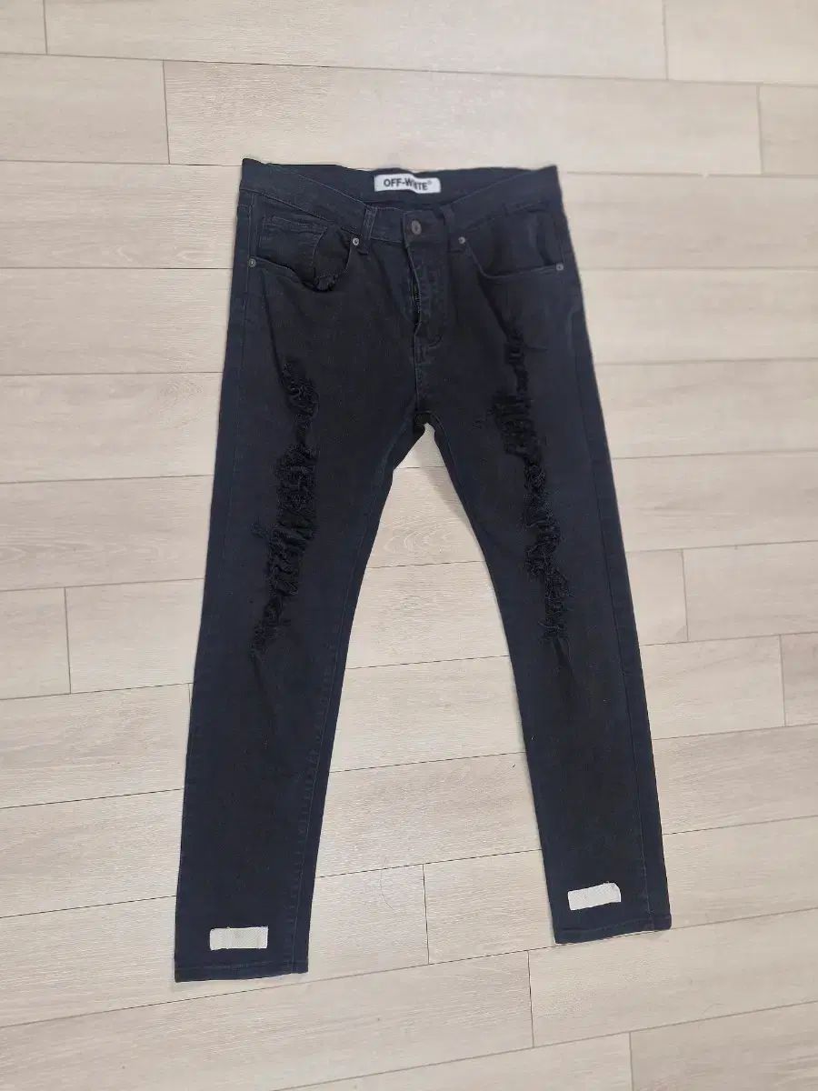 オフホワイト デニム ダメージ オフホワイト OFF-WHITE ダメージ 