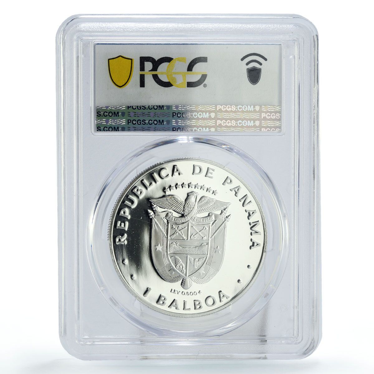 パナマ 1バルボア 通常貨幣 バスコ バルボア KM 39 1 b PR 69 PCGS 銀貨 1981年
