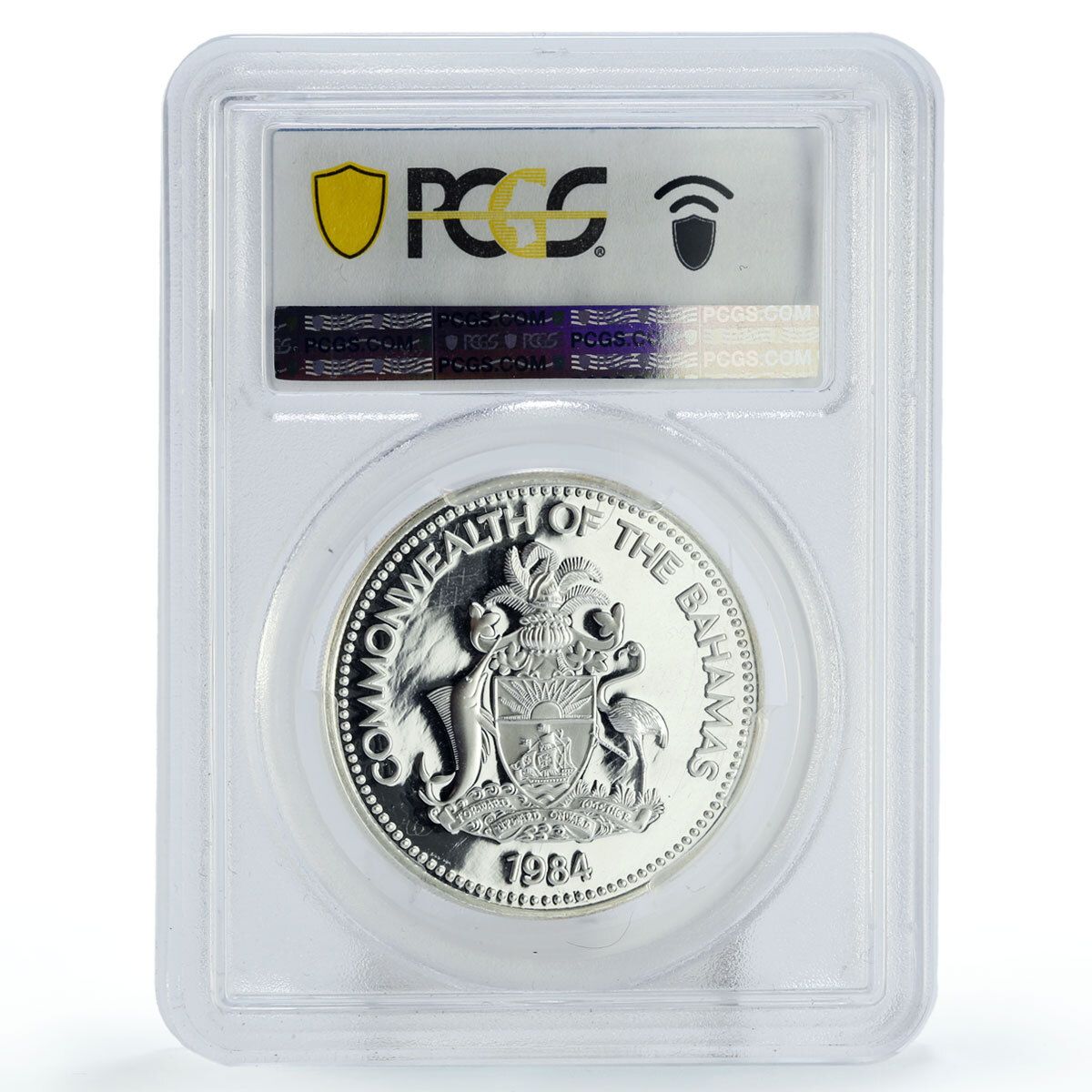 バハマ 5ドル硬貨 歴史地図 KM 106 PR 69 PCGS 銀貨 1984年