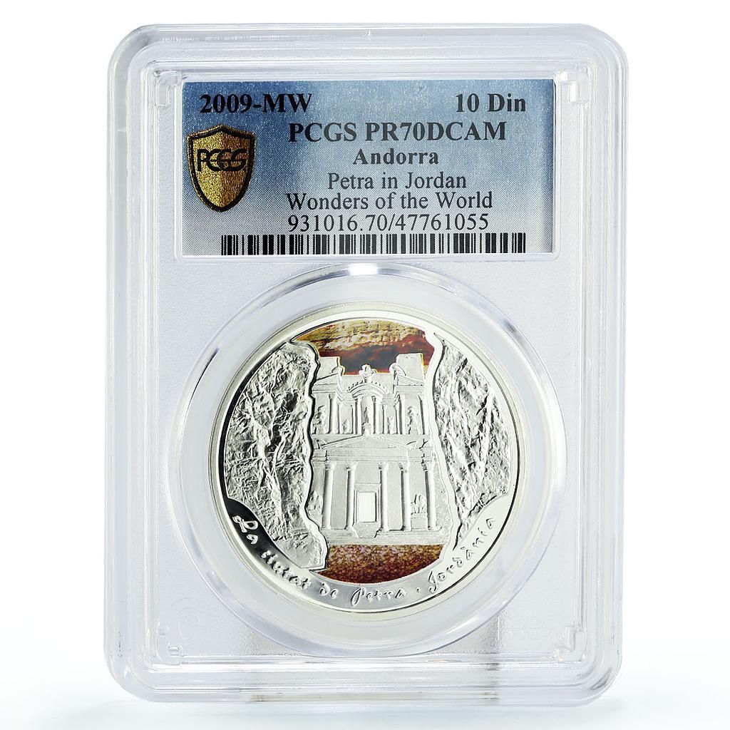 アンドラ 10 ダイナース ワールド オブ ワンダーズ ヨルダン ペトラ トレジャリー PR 70 PCGS 銀貨 2009