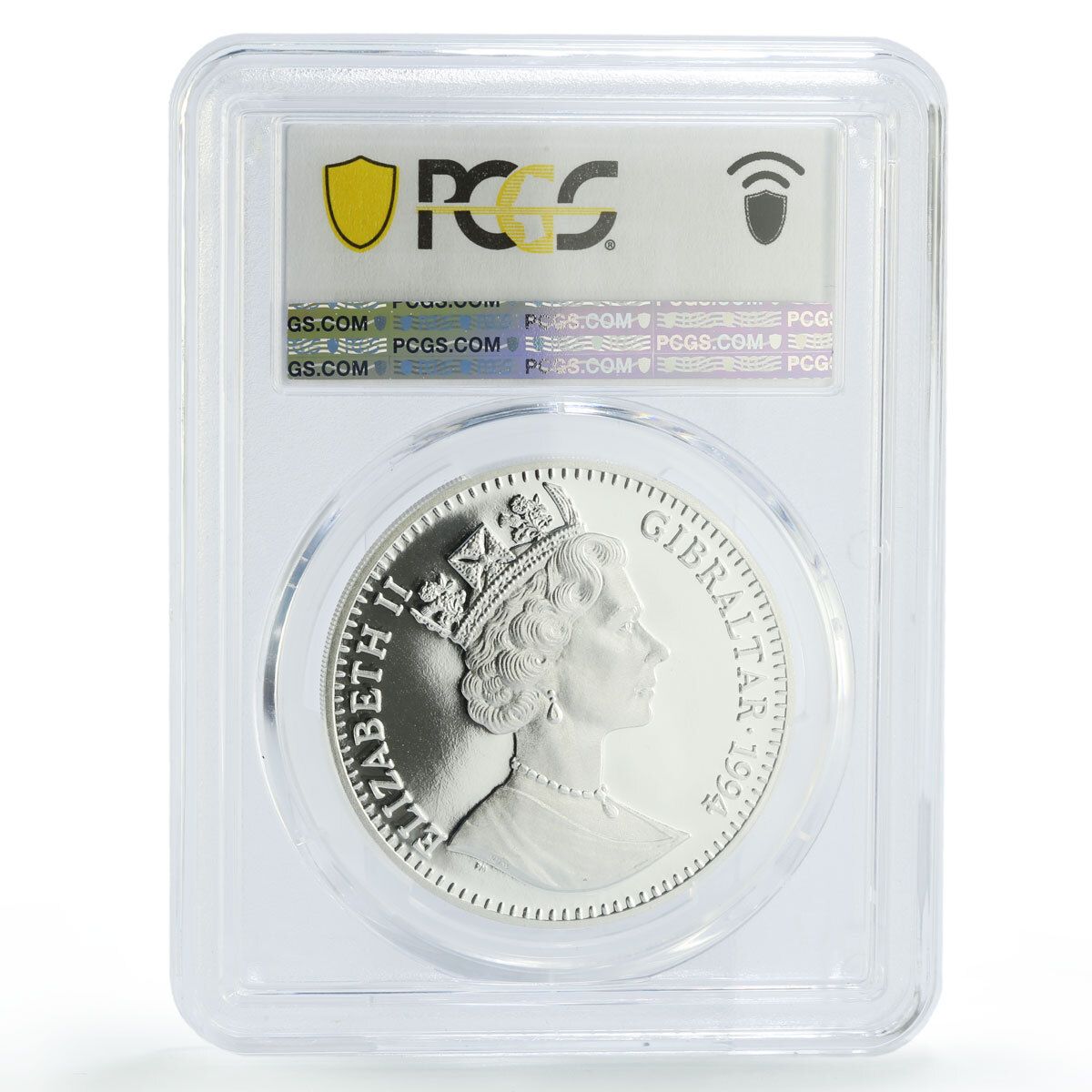 ジブラルタル 1クラウン プリザーブ プラネット サーベルタイガー PR 69 PCGS 銀貨 1994年