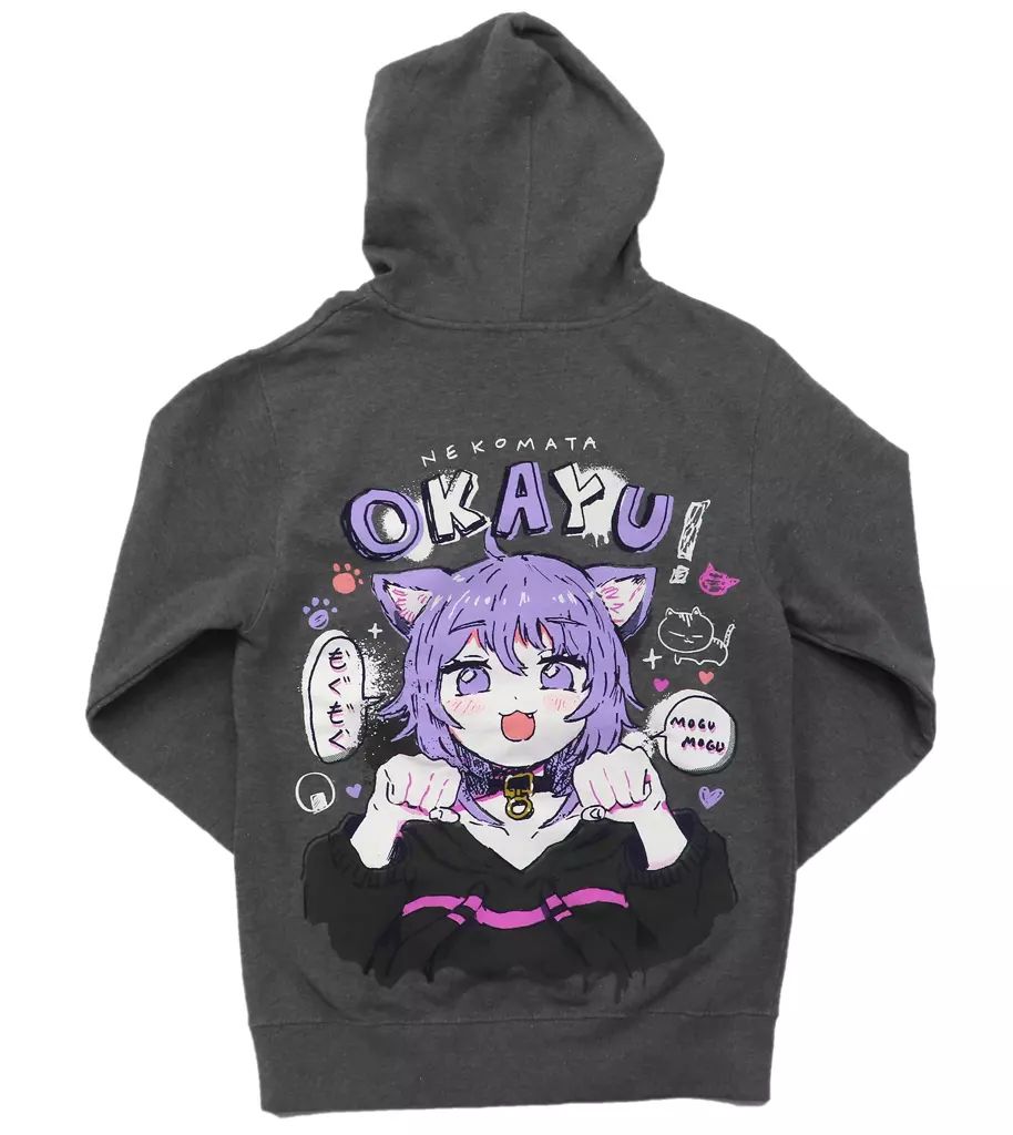 中古】アウターウェア 猫又おかゆ フーディ グレー Sサイズ