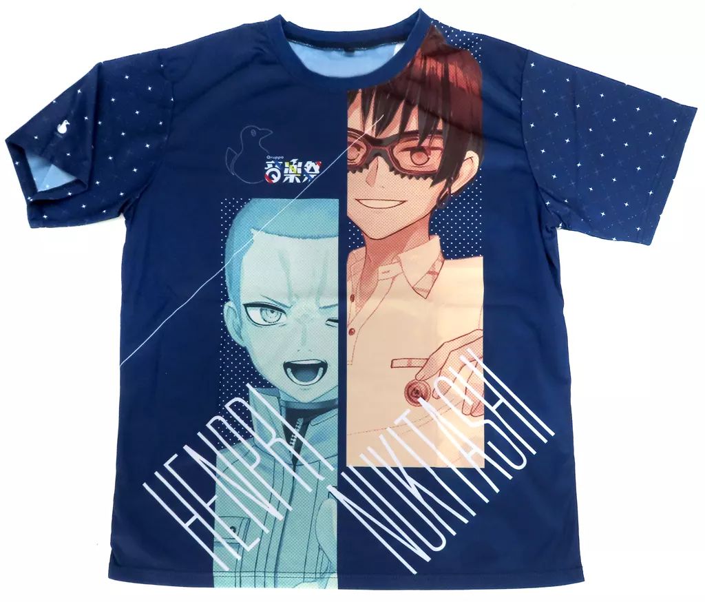 中古】Tシャツ 橘淳之介＆湊柊一郎 フルグラフィックTシャツ ブルー XL