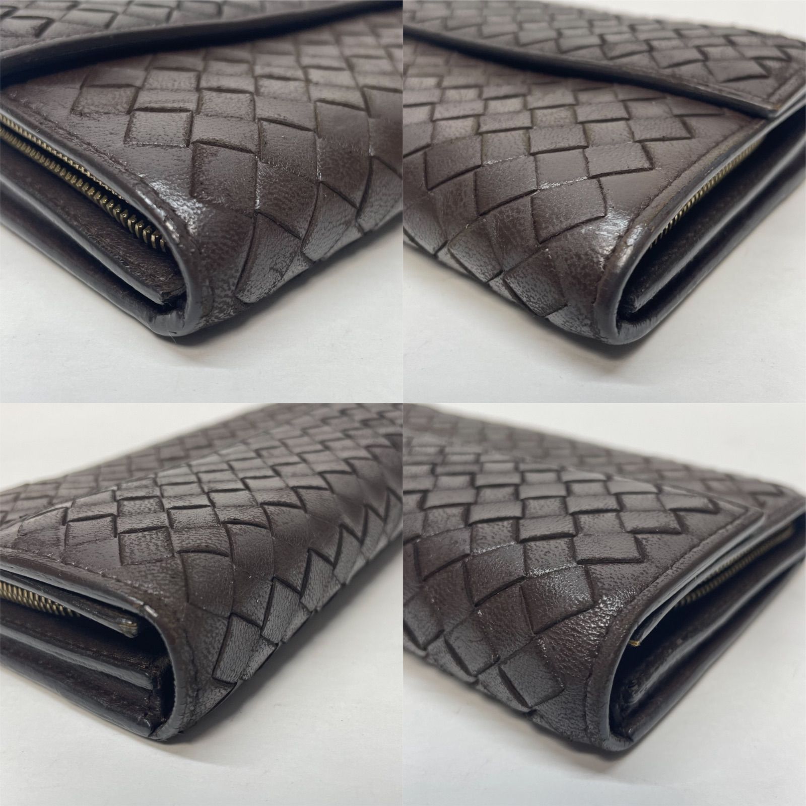 3065 BOTTEGA VENETA ボッテガヴェネタ 長財布 ダークブラウン レザー