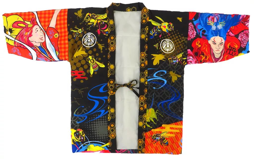 2尺袖 ポリエステル着物 コスモス 桔梗 紋意匠 袴向き