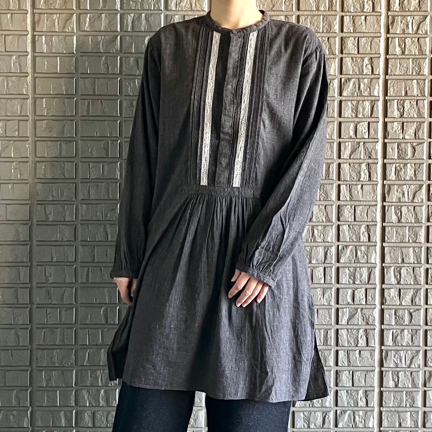 美品/本革牛✨コールブラック 異素材切替リブパーカー リアル riri S