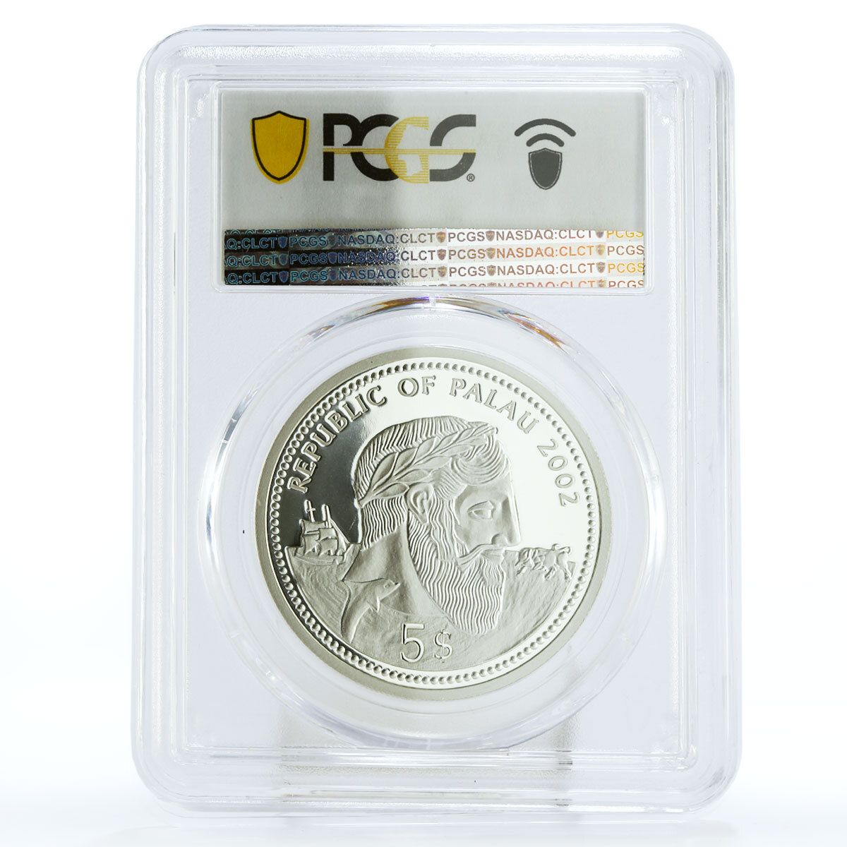 パラオ 5ドル 海洋生物保護 ライオンフィッシュ 動物相 PR70 PCGS 銀貨