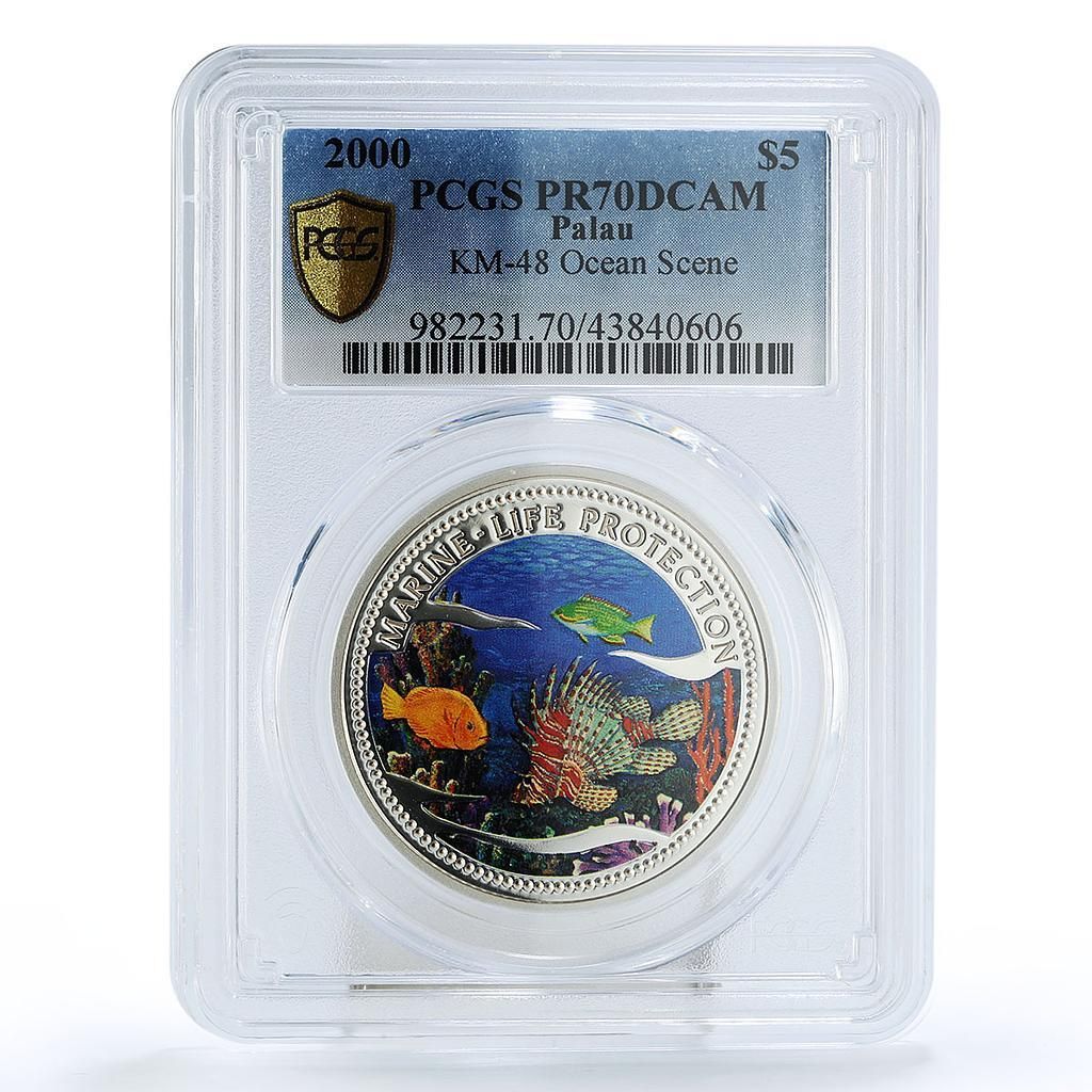 パラオ 5ドル 海洋生物保護 ライオンフィッシュ パロットフィッシュ