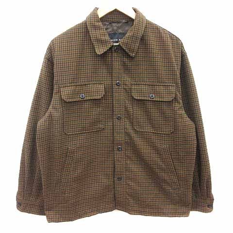 ニコアンド Niko and.. ミリタリージャケット 総裏地 チェック 3 M 茶