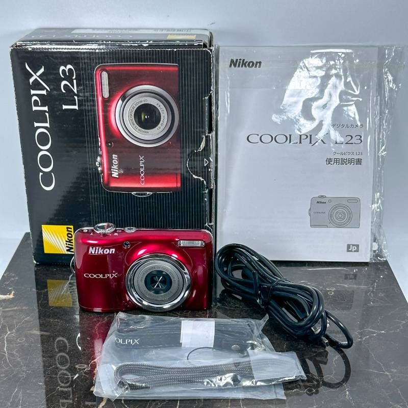 Nikon COOLPIX L23 レッド 1010万画素 28mm広角 光学5倍ズーム 単3電池