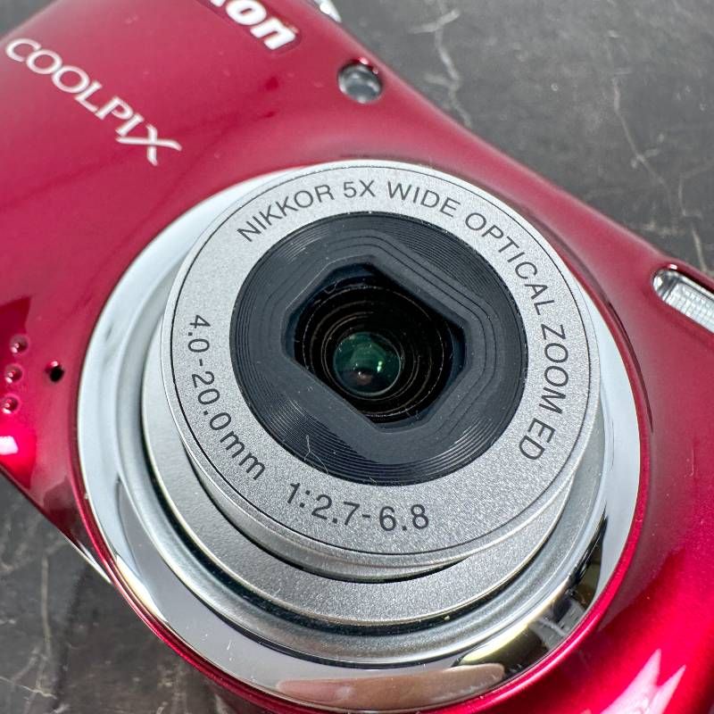 Nikon COOLPIX L23 レッド 1010万画素 28mm広角 光学5倍ズーム 単3電池