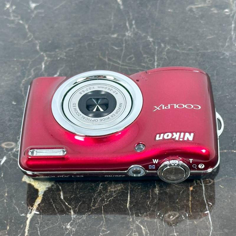 Nikon COOLPIX L23 レッド 1010万画素 28mm広角 光学5倍ズーム 単3電池
