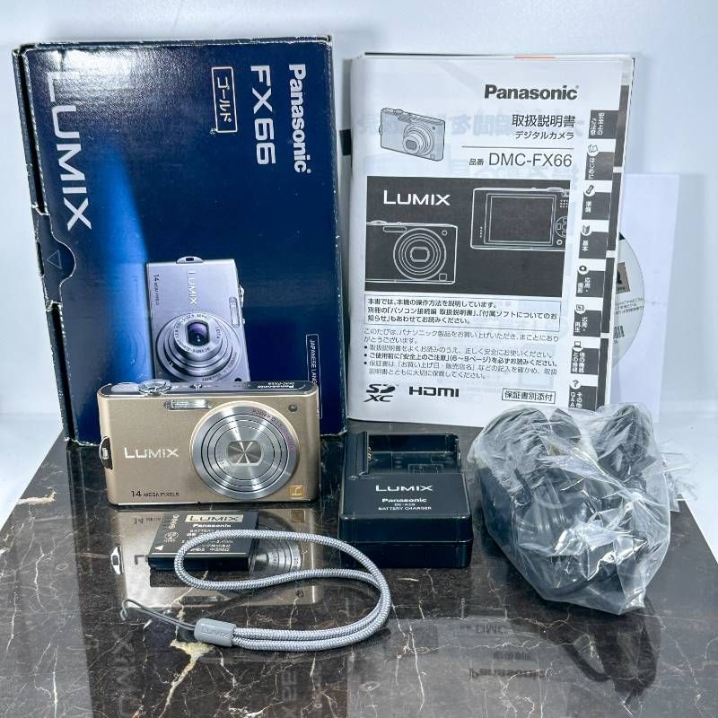 美品】Panasonic LUMIX DMC-FX66 ゴールド 1410万画素 25mm広角 LEICA