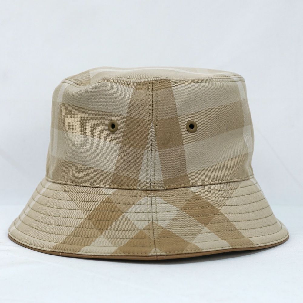 バーバリー　ベージュ　チェック柄 バケットハット BURBERRY バーバリー ハット バケットハットチェック柄 ベージュ S
