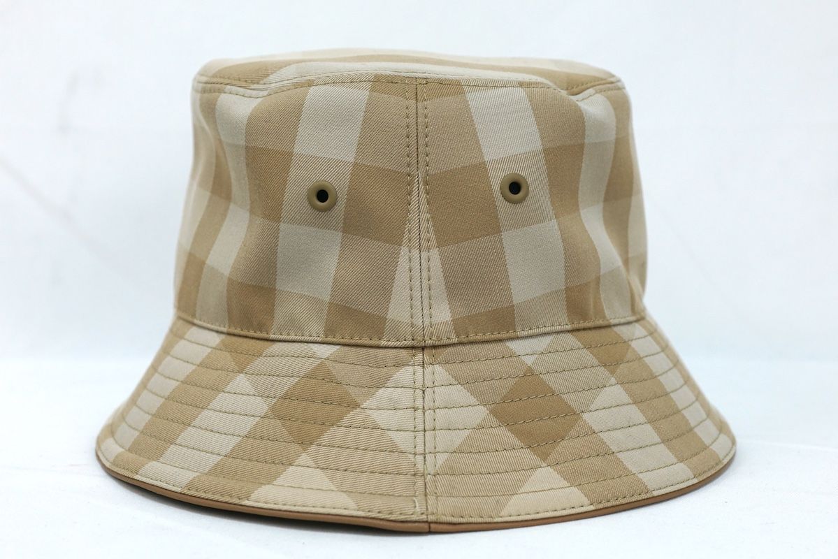 BURBERRY バーバリー ハット バケットハットチェック柄 ベージュ S