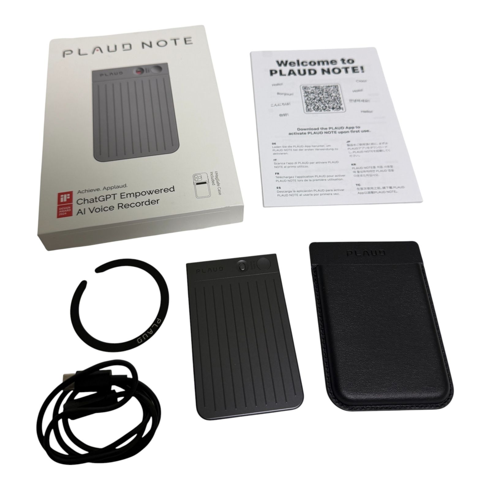 ◯ プラウド PLAUD AIボイスレコーダー NB 100 ブラック AI文字起こし＆要約機能込み 210 3002