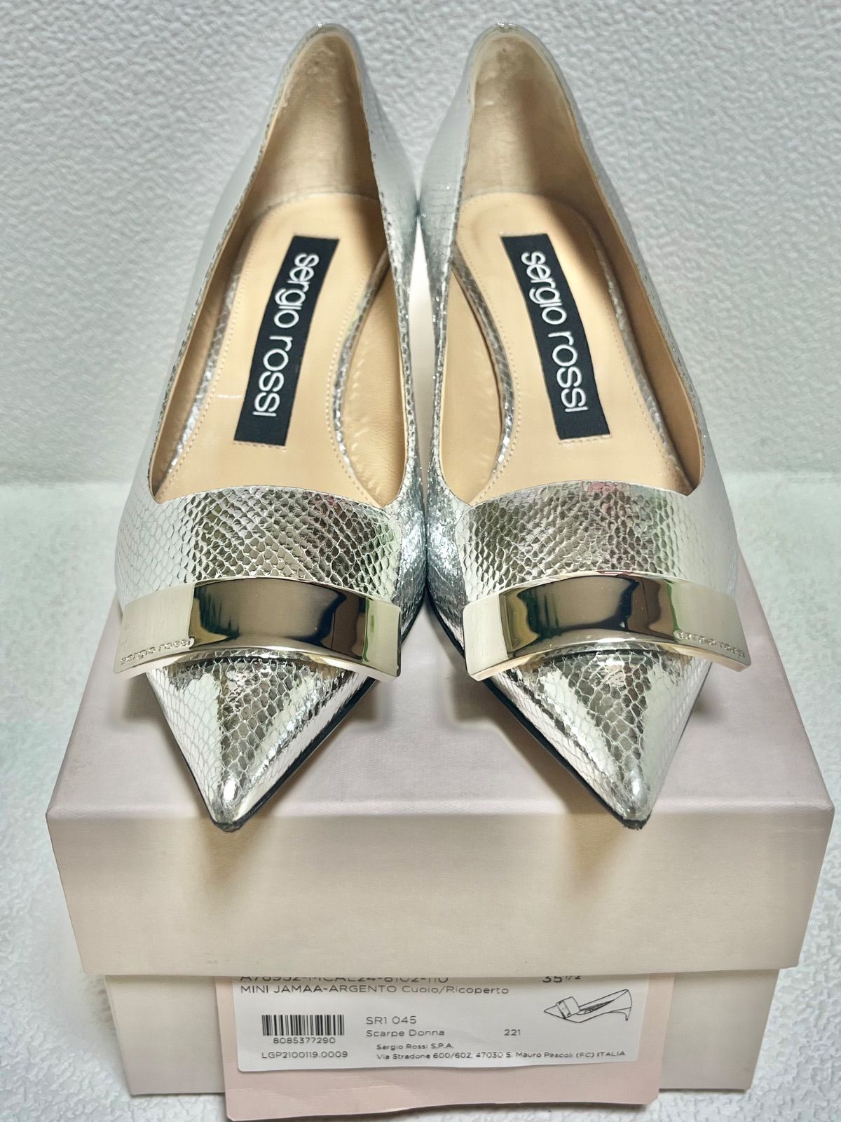 ✨セルジオロッシ✨sr1 パンプス スエード シルバープレート 水色 35.5