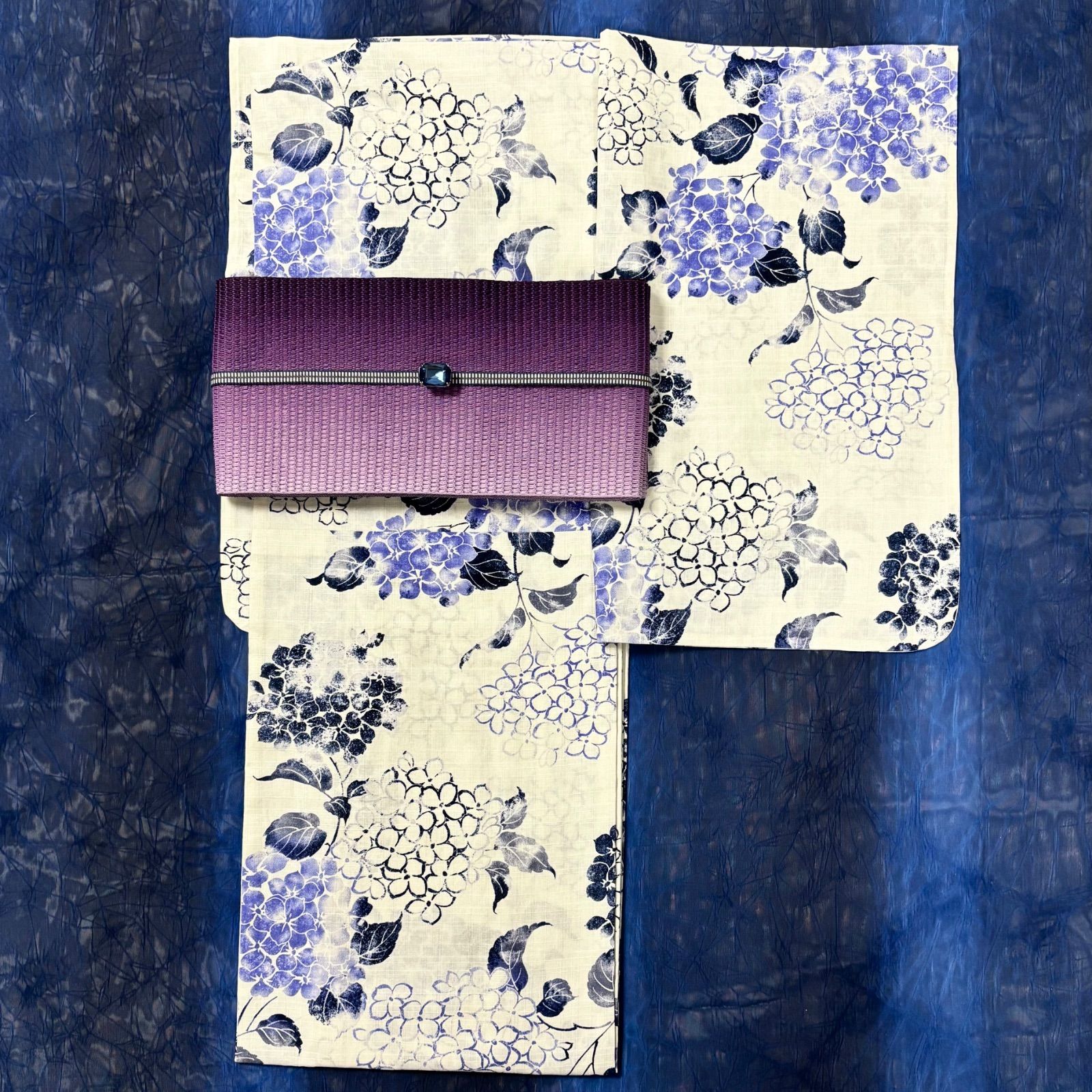 大人のゆかた◇新品！高級綿浴衣4点セット◎プレタ浴衣・単帯・帯〆