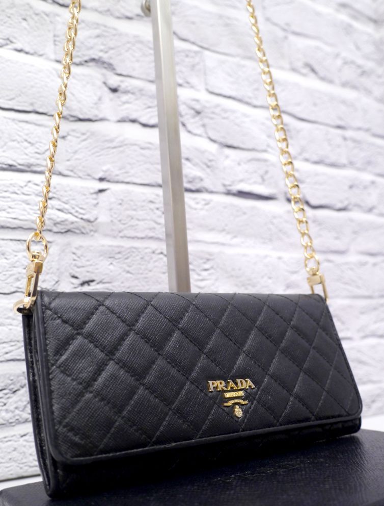 美品◇ PRADA プラダ キルティング サフィアーノ レザー クロスボディ