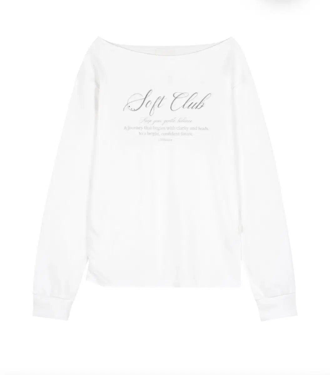 クリシアー ソフトクラブ 片方オフショルダー スウェット シャツ 白