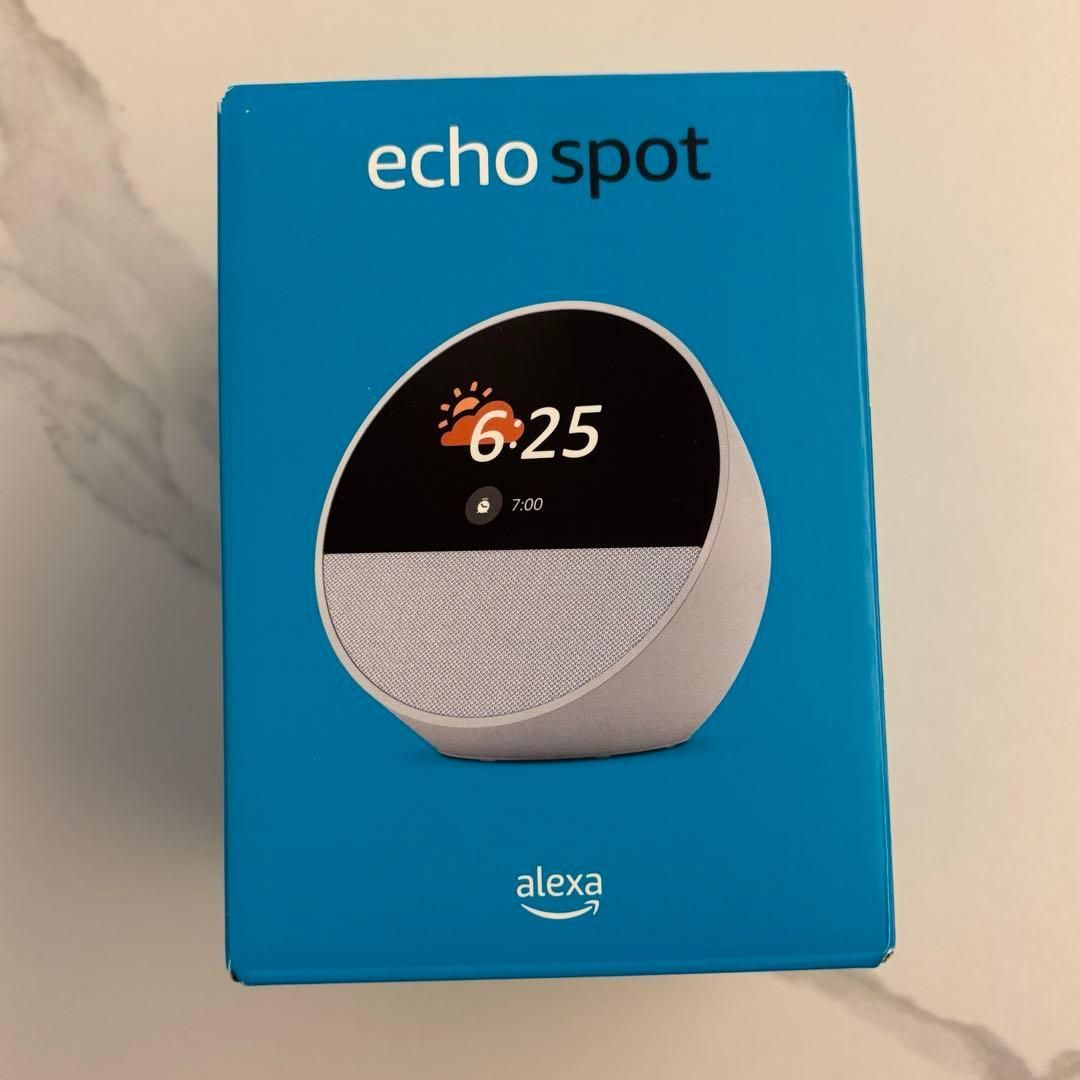 新品未開封】Amazon Echo Spot グレーシャホワイト 置き時計 - メルカリ