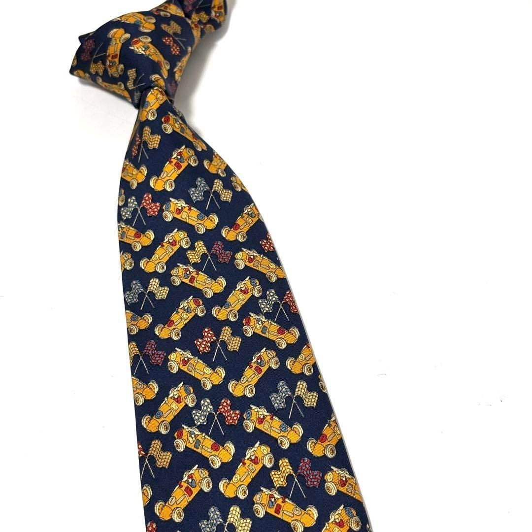 美品✨ サルヴァトーレフェラガモ ネクタイ ネイビー 紺 飛行機 - メルカリ