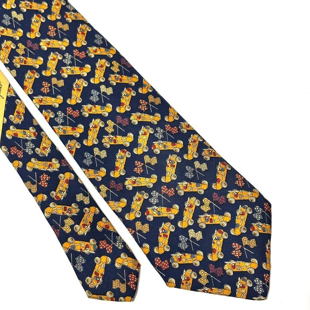 美品✨ サルヴァトーレフェラガモ ネクタイ ネイビー 紺 飛行機 - メルカリ