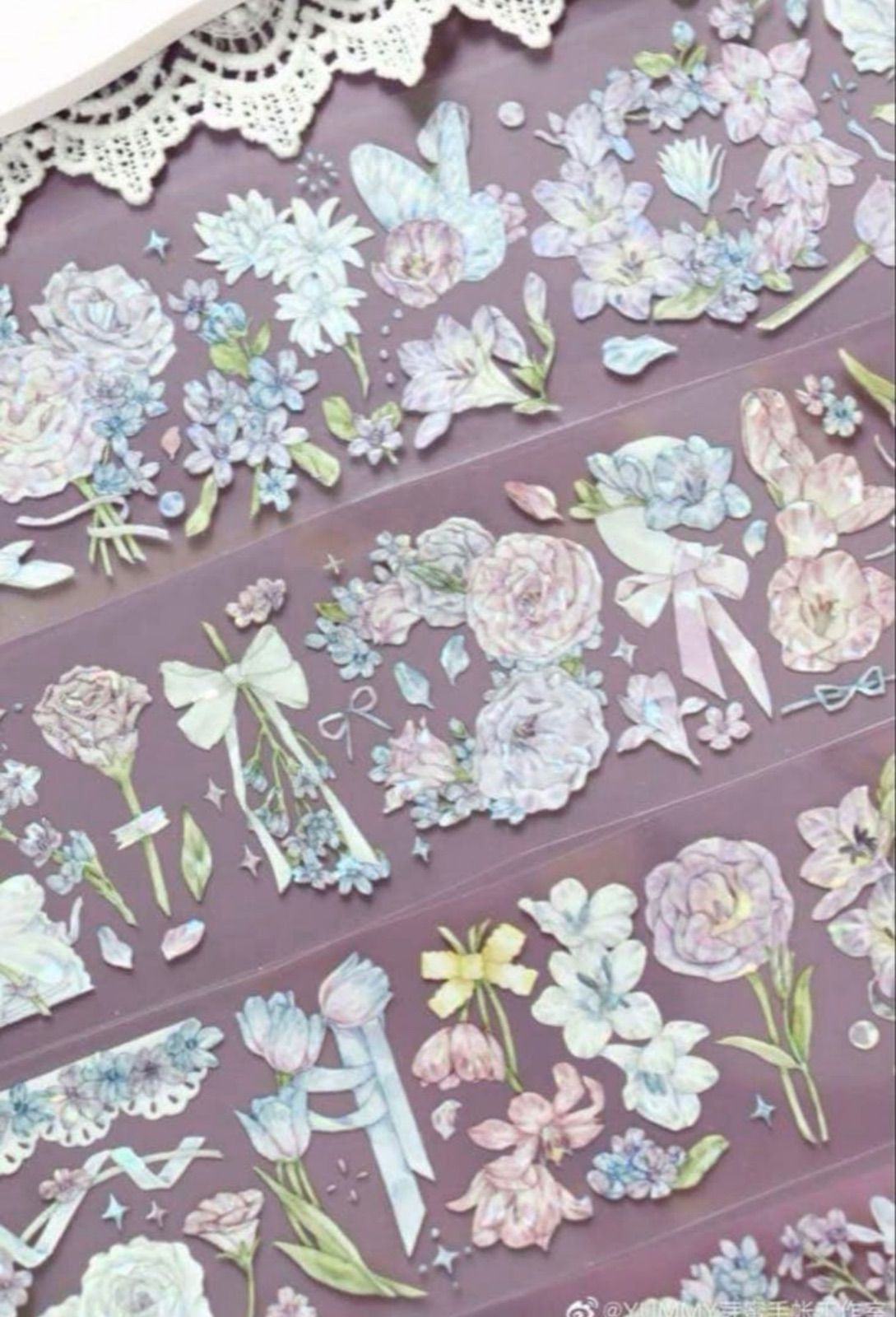 贝壳光 6 cm 10 m 春日诗篇 海外マスキングテープ 海外マステ 花