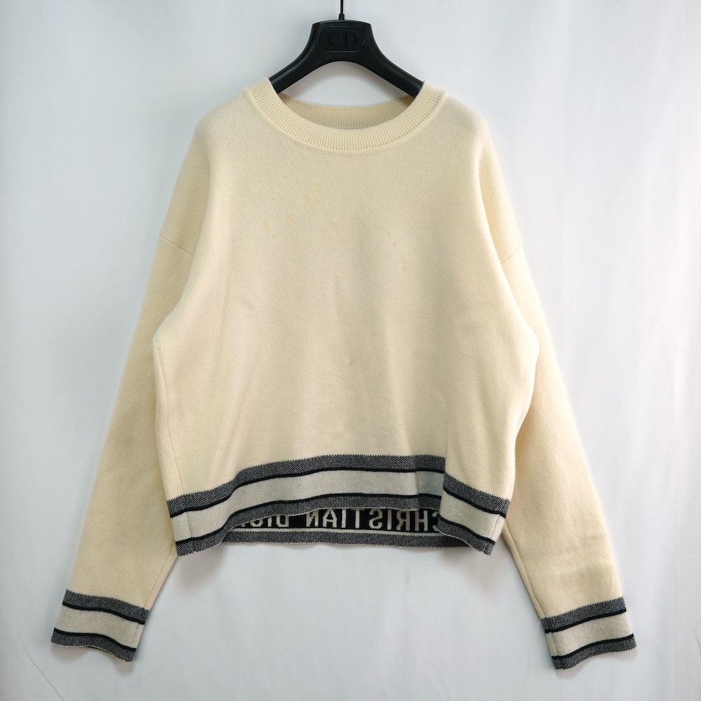 Christian Dior クリスチャン ディオール カシミヤ バックロゴ クルー